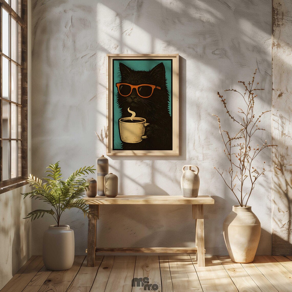 Maine Coon Drinking Coffee, Vintage Cat Art Print - Image 3