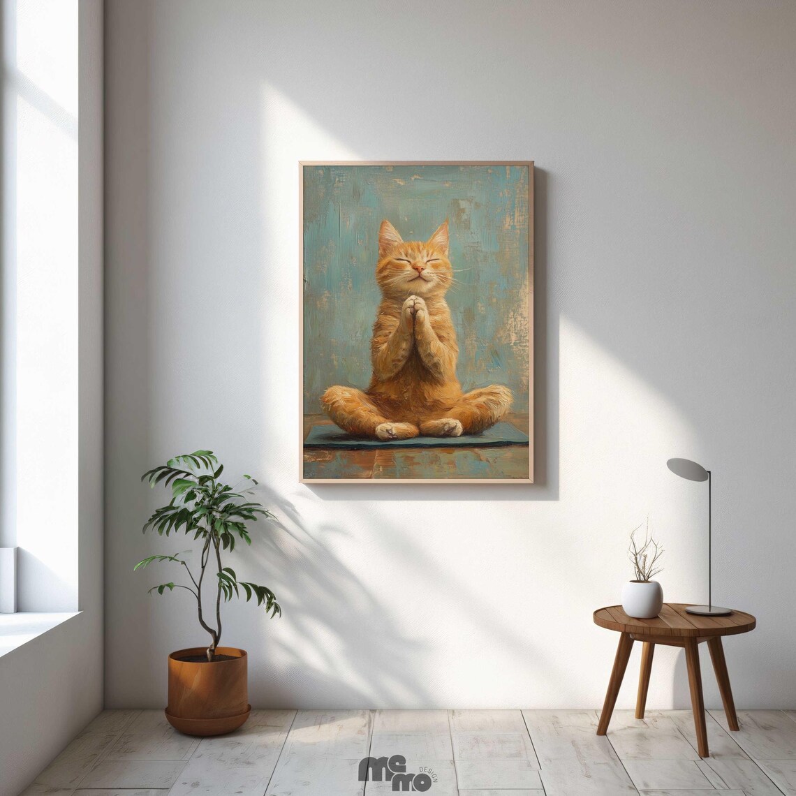 Orange Tabby Yoga Cat, Funny Pet Lover Art Print - Image 6
