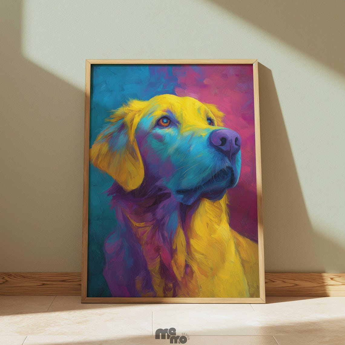 Golden Retriever Vibrant Colorful Abstract Pet Portrait Poster