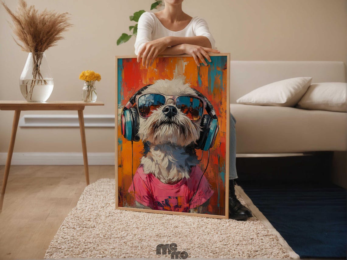 Shih Tzu DJ Dog, Funny Pet Portrait - Image 6