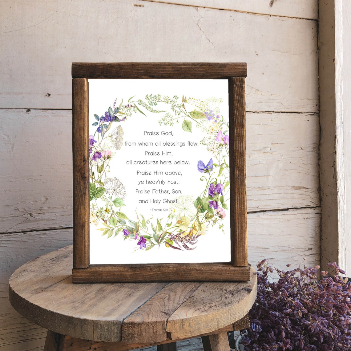 Praise God From Whom All Blessings Flow Doxology Wildflower Poster - Image 2