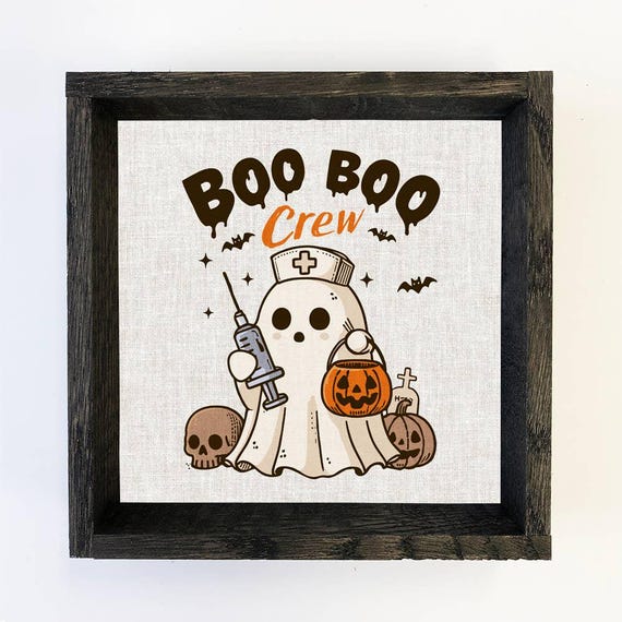 Funny Halloween Boo Crew Nurse Decor