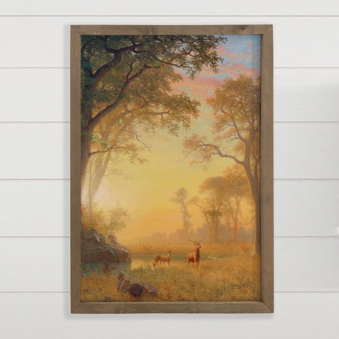 Unique Nature Art Light In The Forest Landscape Canvas Framed