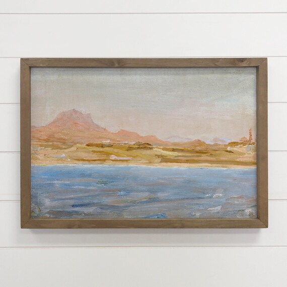 Summer Seaside Landscape Pastel Impressionist Coastal Ocean Painting Poster