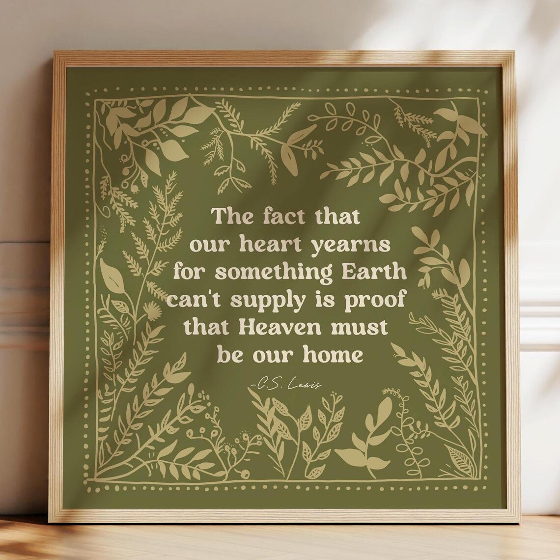 Cs Lewis Quote Wall Art Heaven Must Be Our Home Encouraging Print Gift