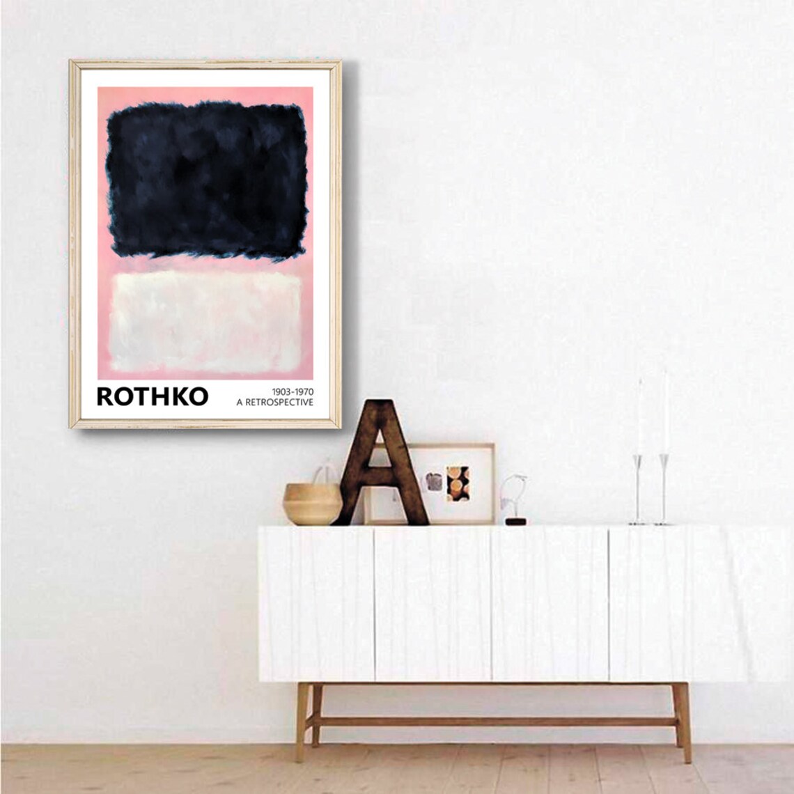 Mark Rothko Retrospective Exhibition Poster Navy Blue Pink Abstract Color Art - Image 3