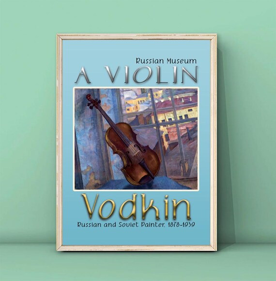 Vodkin A Violin 1918 Russian Museum Still Life Poster Vintage Wall Decor