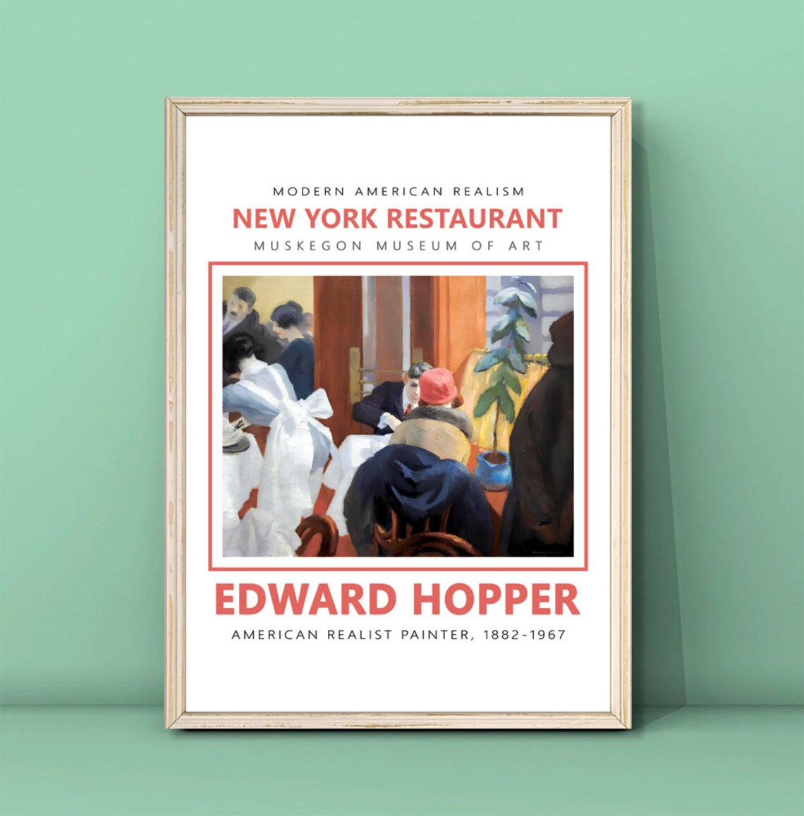 Edward Hopper New York Restaurant Modern Realism Exhibition Poster