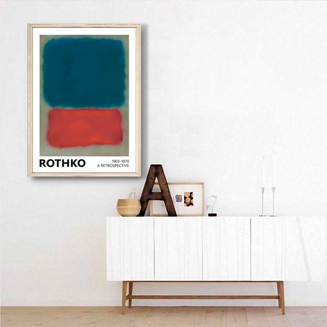 Mark Rothko Teal Red Blue Color Field Retrospective Art Poster - Image 2