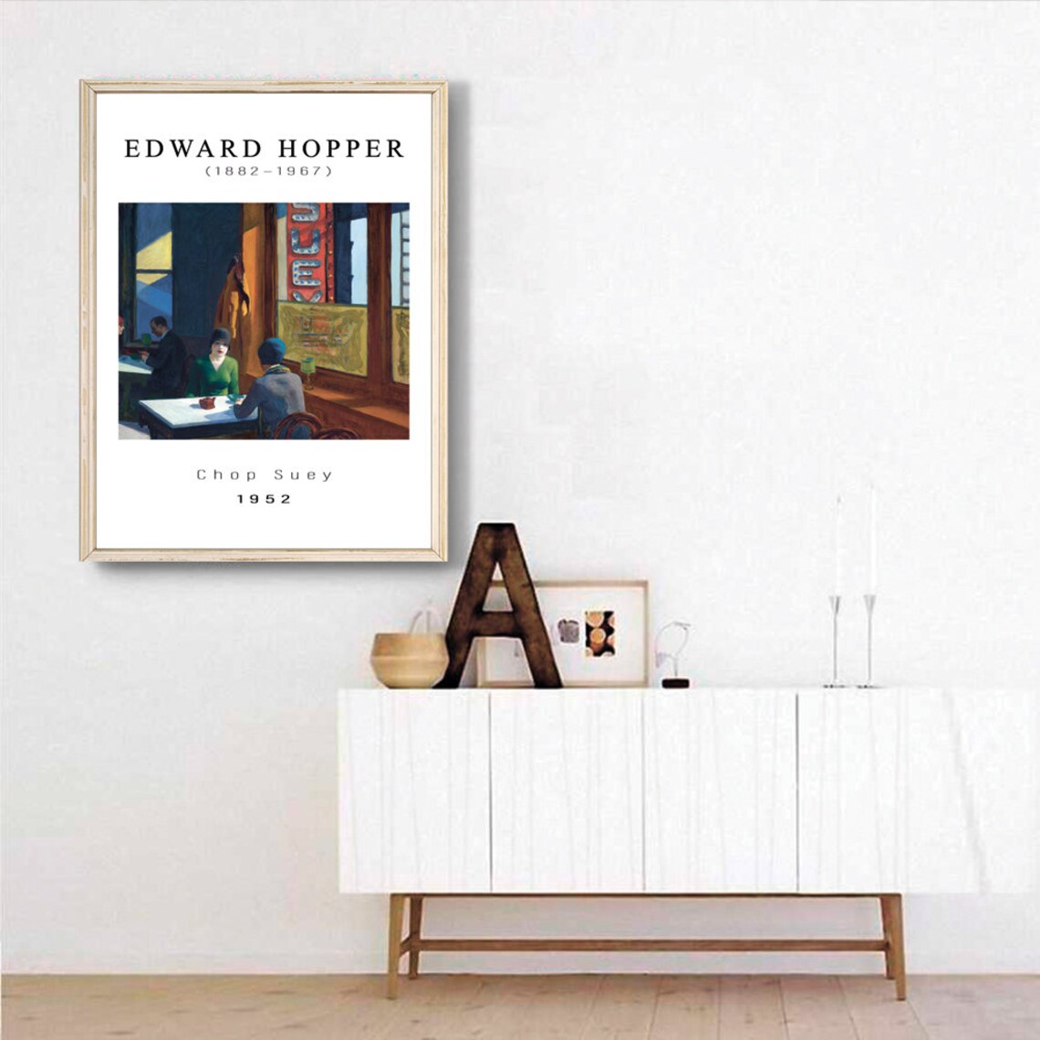 Edward Hopper Chop Suey 1952 Night Restaurant Scene Painting Poster - Image 3