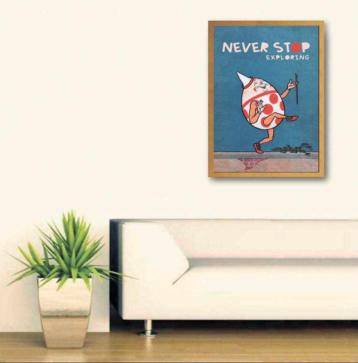 Funny Never Stop Exploring Dancing Egg Clown Vintage Quote Poster - Image 2