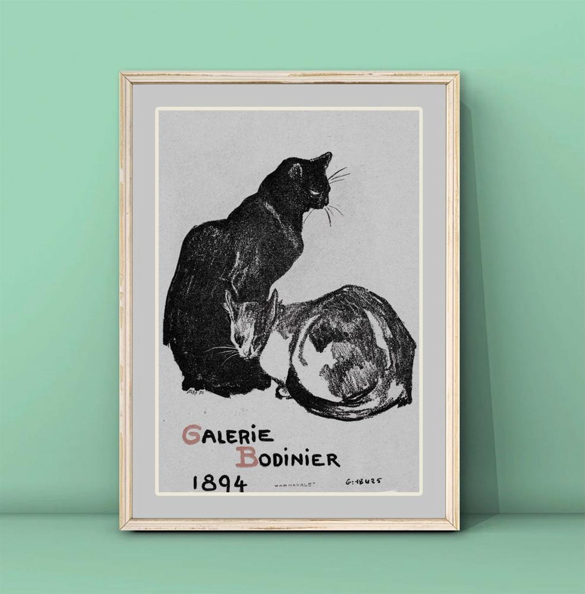 Theophile Steinlen Galerie Bodinier 1894 Two Cats Lithograph Poster