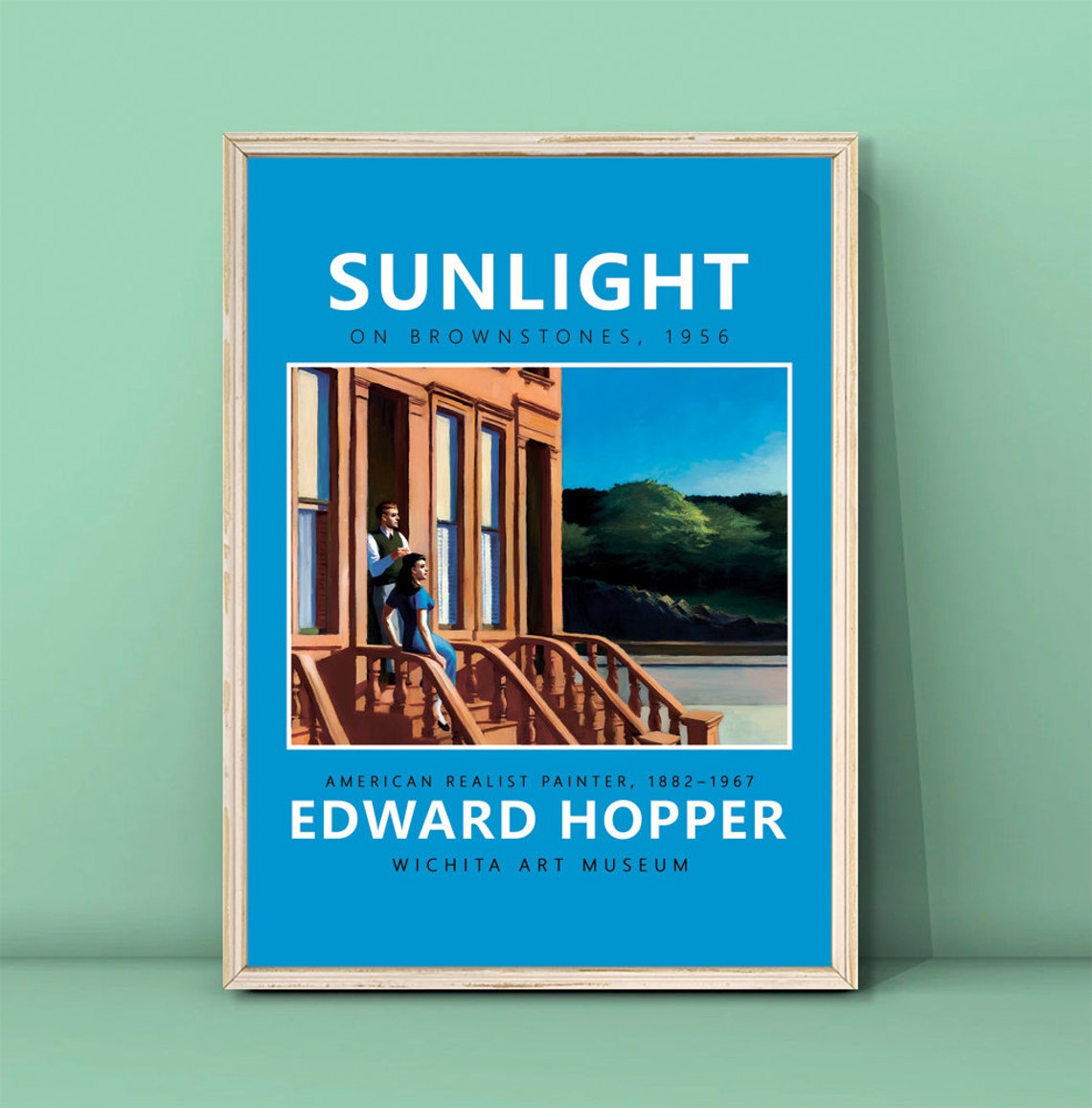Edward Hopper Sunlight on Brownstones 1956 Urban Stoop Poster