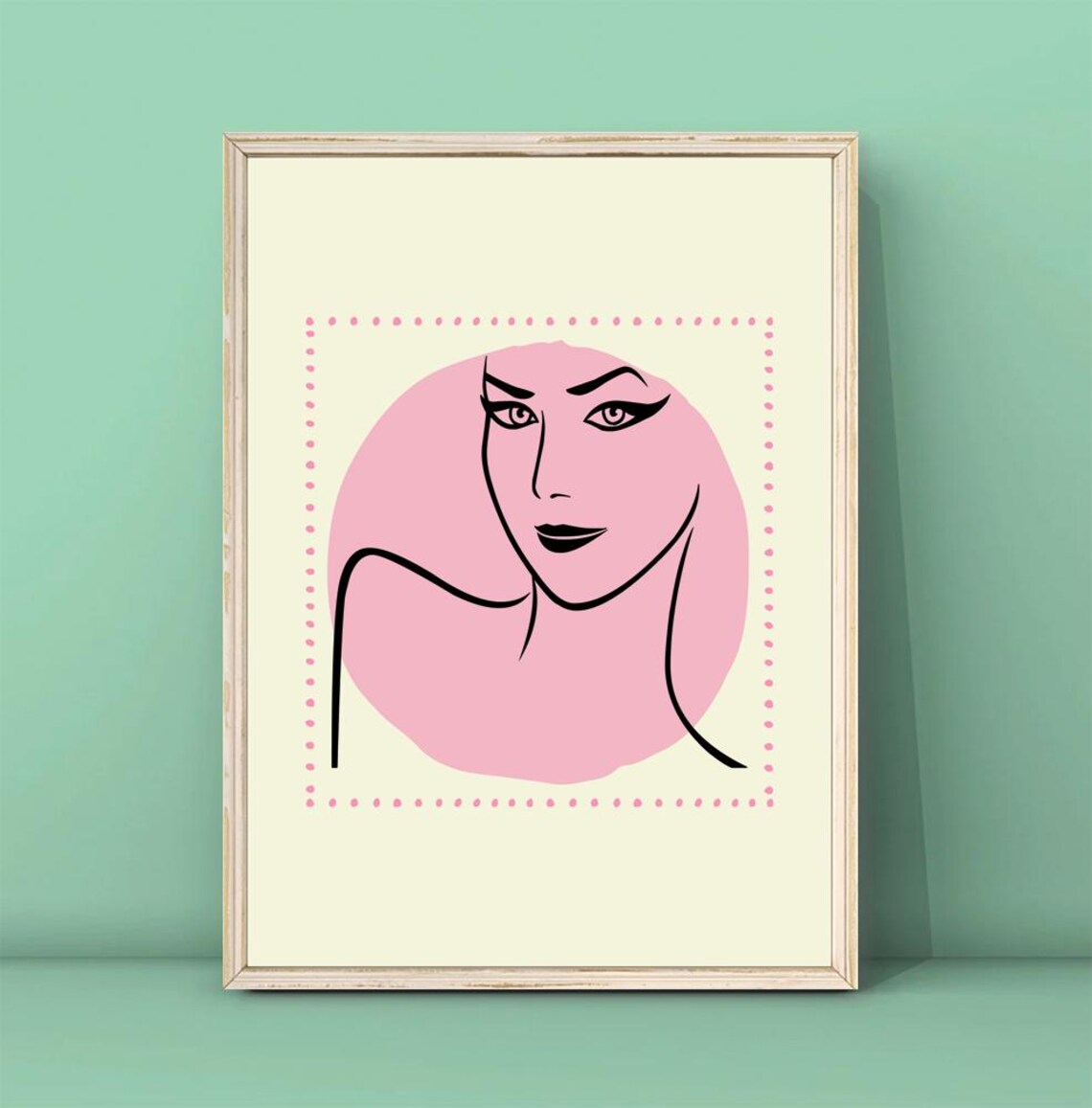Pink Boho Woman Art Print Woman Line Art Boho Woman Wall Decor Boho Woman Poster Neutral Simple Print Pink Woman Print Download
