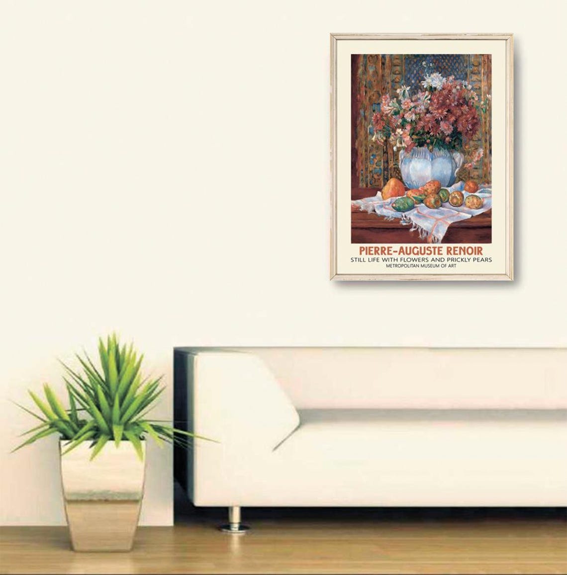 Pierre-Auguste Renoir Still Life with Flowers and Prickly Pears Poster - Image 2