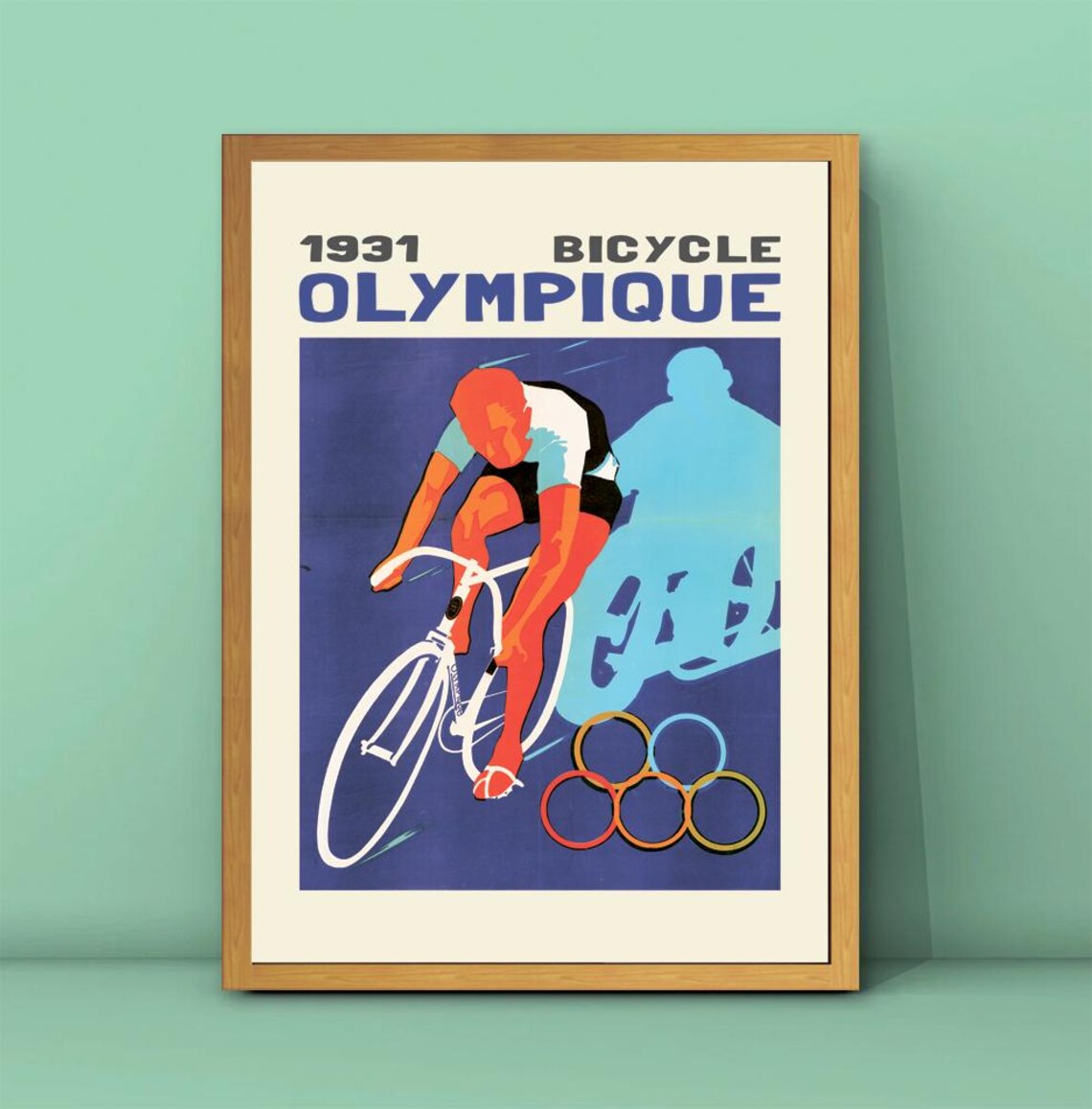 1931 Bicycle Olympique Vintage Olympic Cycling Sports Poster