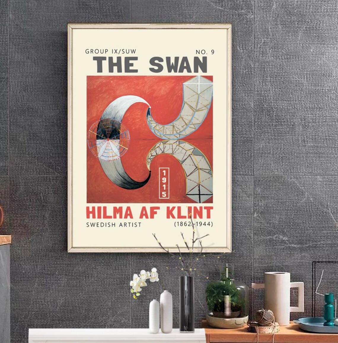 Hilma af Klint The Swan No 9 1915 Abstract Spiritual Art Poster - Image 2