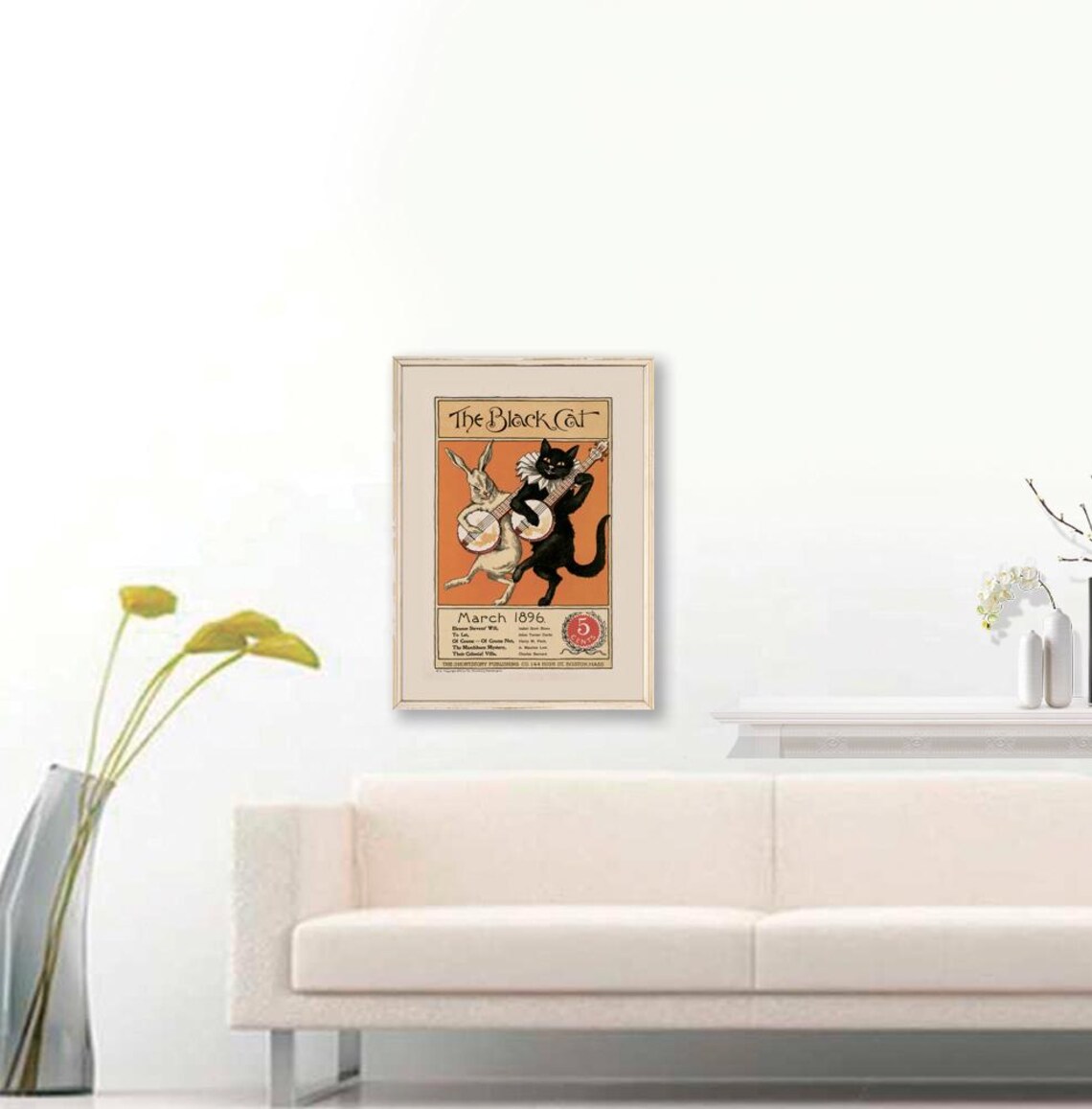 The Black Cat March 1896 Banjo Magazine Cover Poster Vintage Wall Decor - Image 2