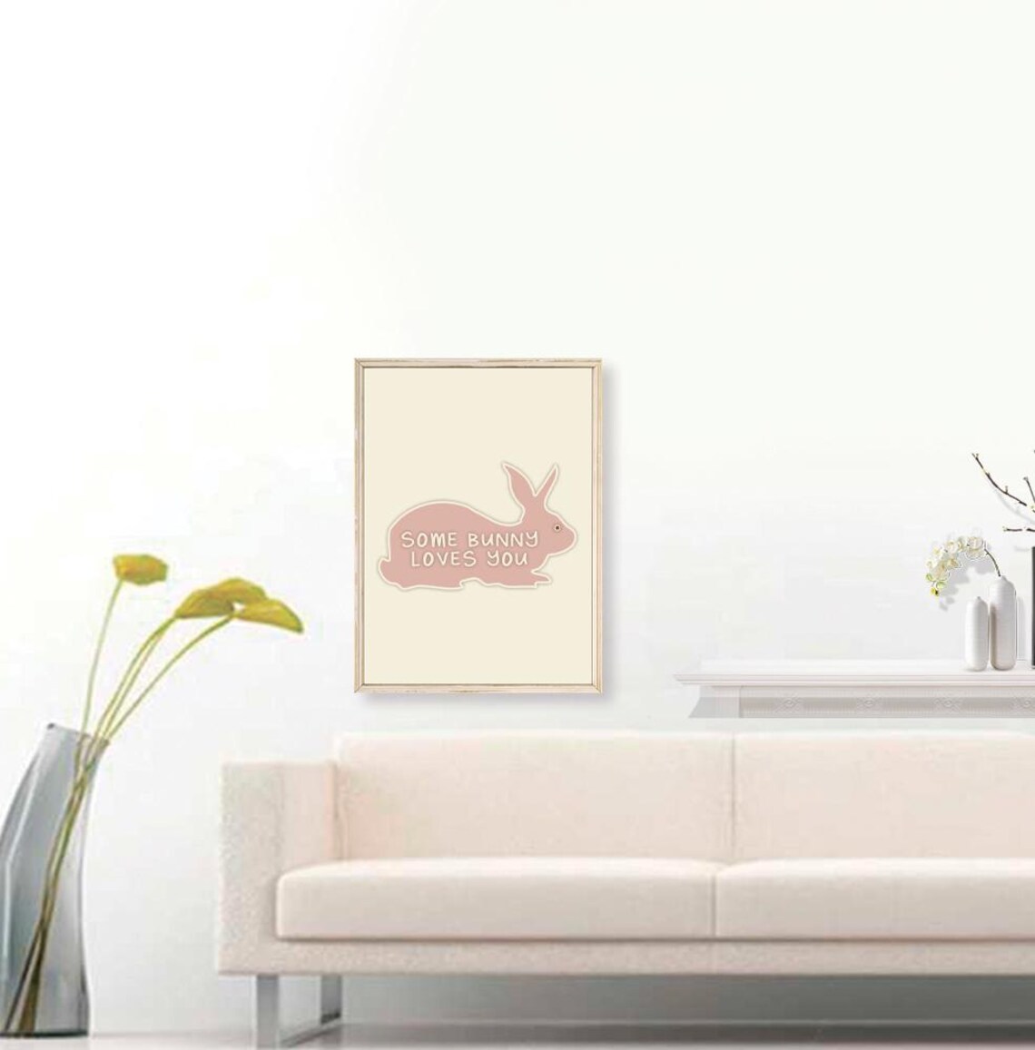 Cute Bunny Print Art Trendy Easter Decor Springtime Poster Rabbit Line Art Print Easter Quote Wall Art Spring Decor - Image 3