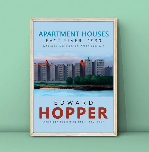 Edward Hopper Apartment Houses East River 1930 Print Wall Art Hopper Vintage House Poster Realism Poster Download
