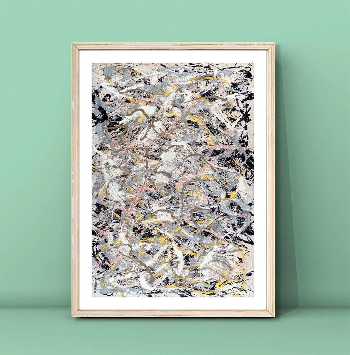 Jackson Pollock Style Abstract Drip Action Painting Art Poster