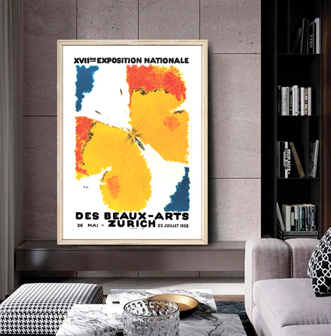 Augusto Giacometti Zurich 1928 Art Exhibition Butterfly Poster - Image 2