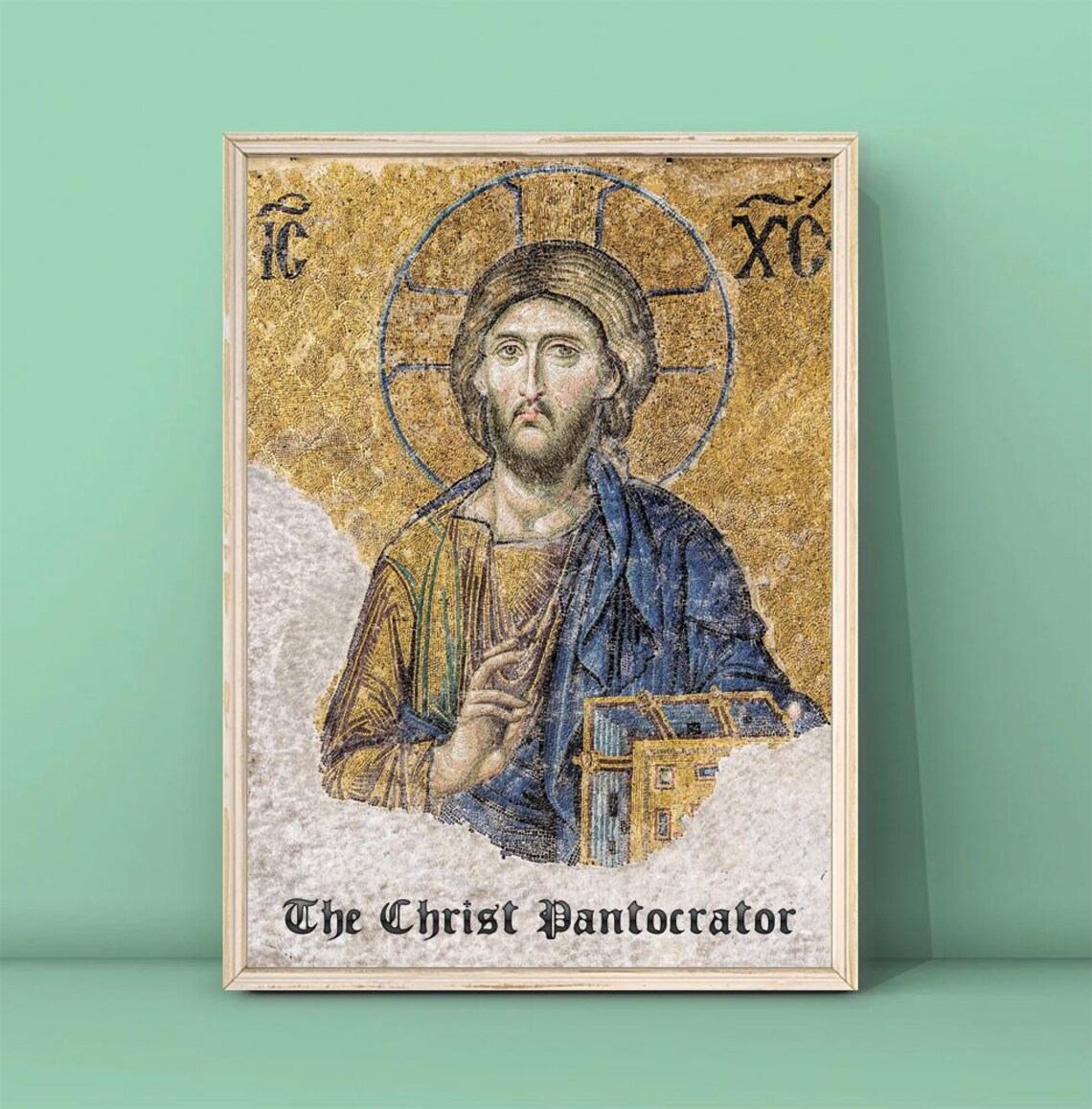The Christ Pantocrator Byzantine Gold Mosaic Icon Religious Art Poster