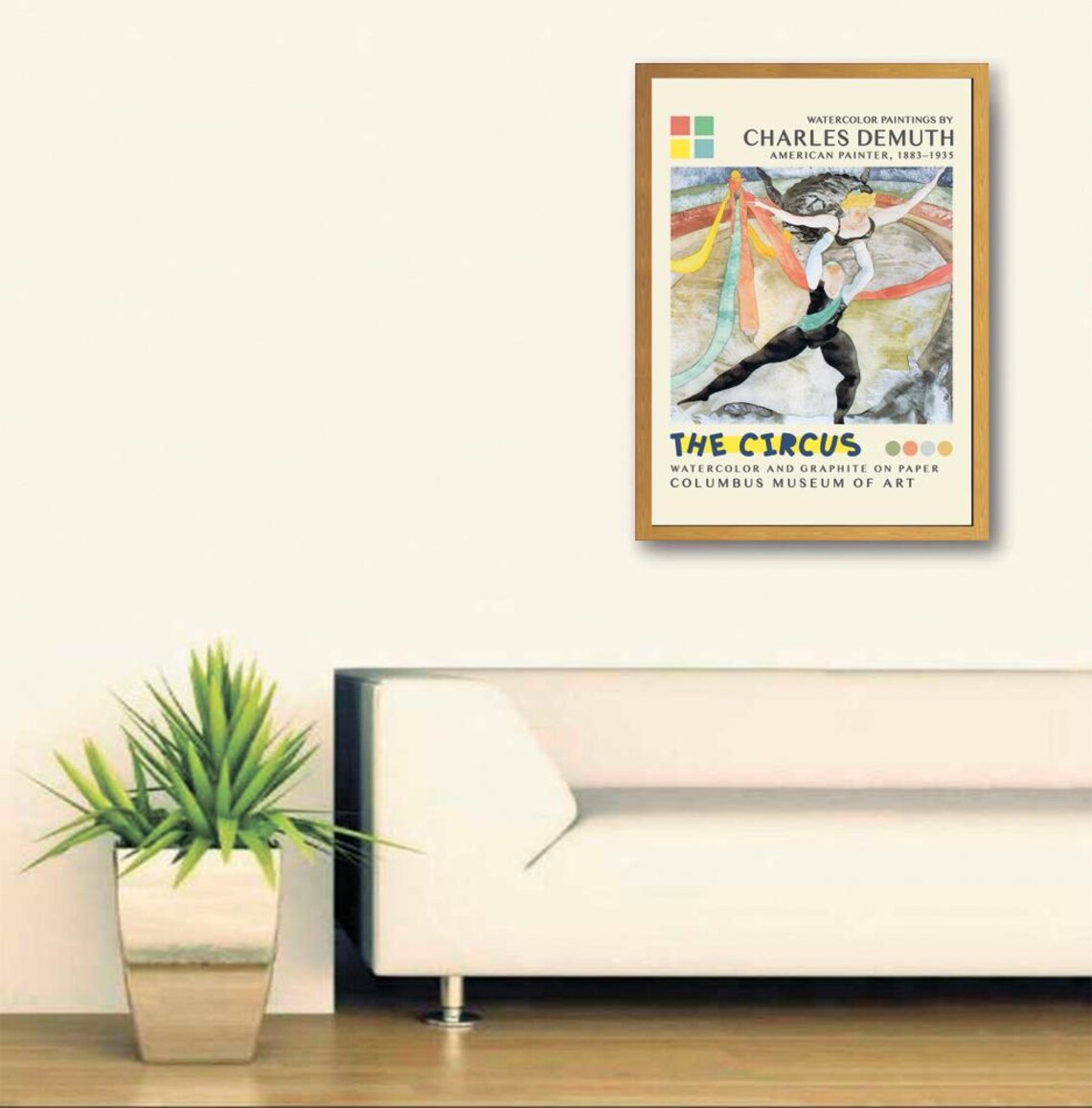 Charles Demuth The Circus Watercolor Trapeze Dancers Art Poster - Image 2