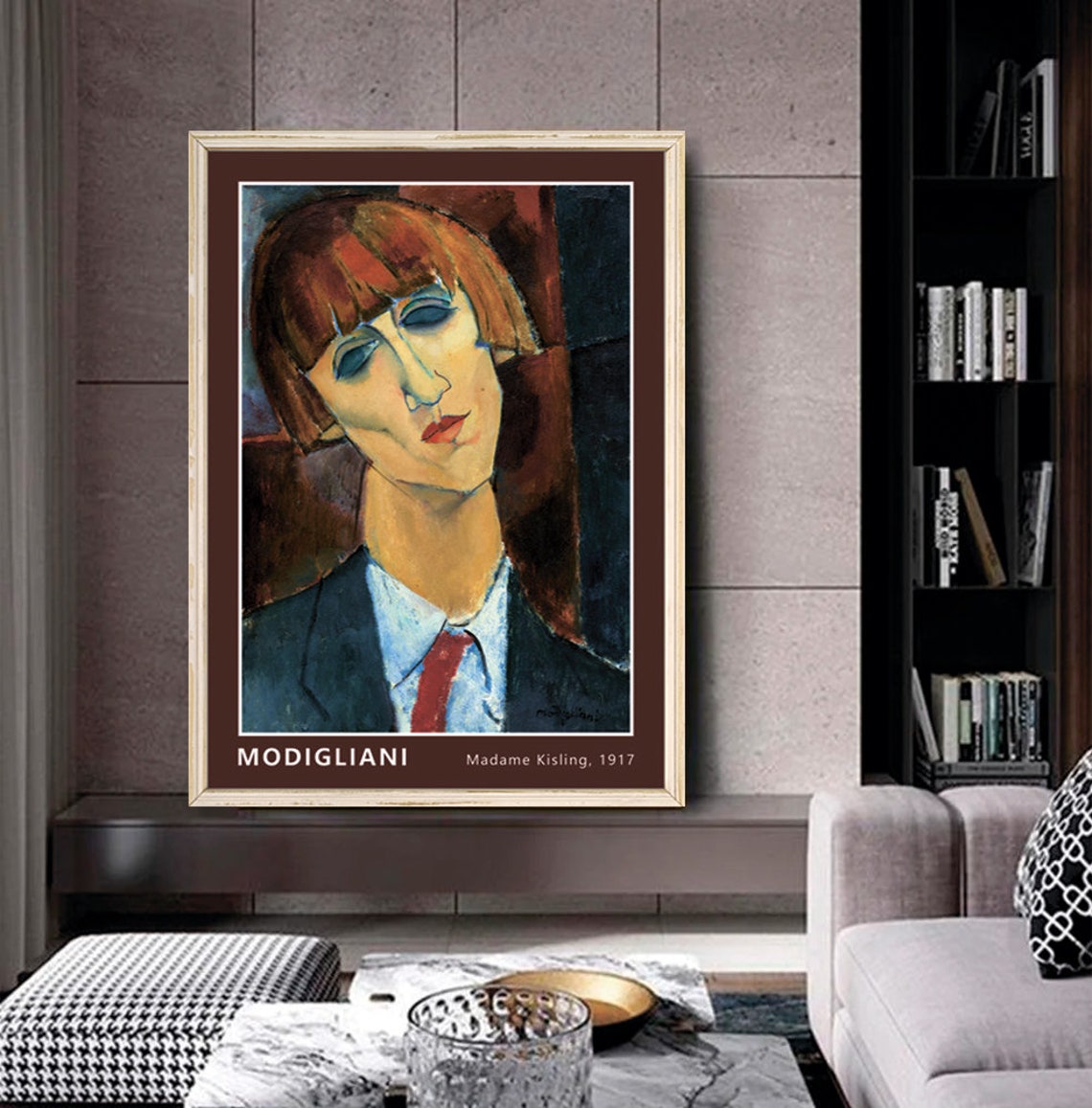 Amedeo Modigliani Madame Kisling 1917 Red Tie Portrait Art Poster - Image 2