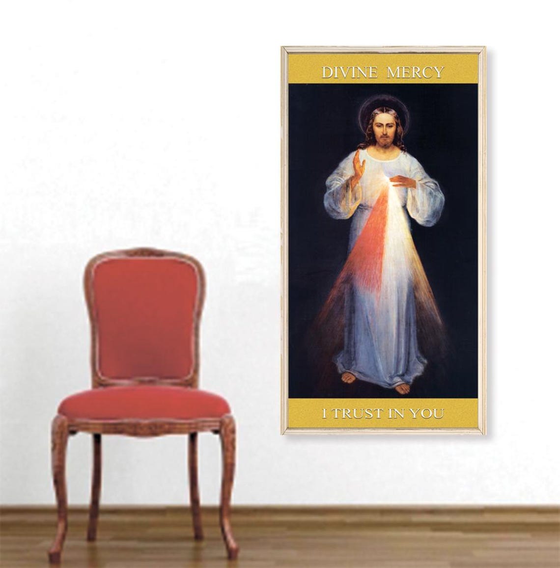 Divine Mercy I Trust In You Jesus Christ Catholic Prayer Art Poster