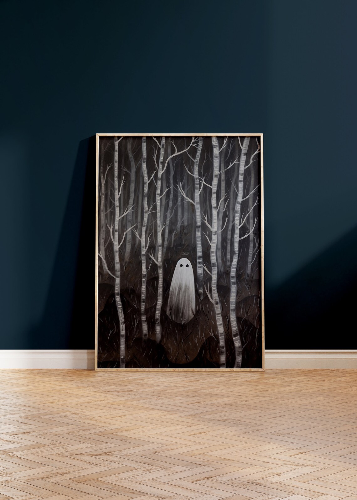 Ghost In The Woods Vintage Storybook Art