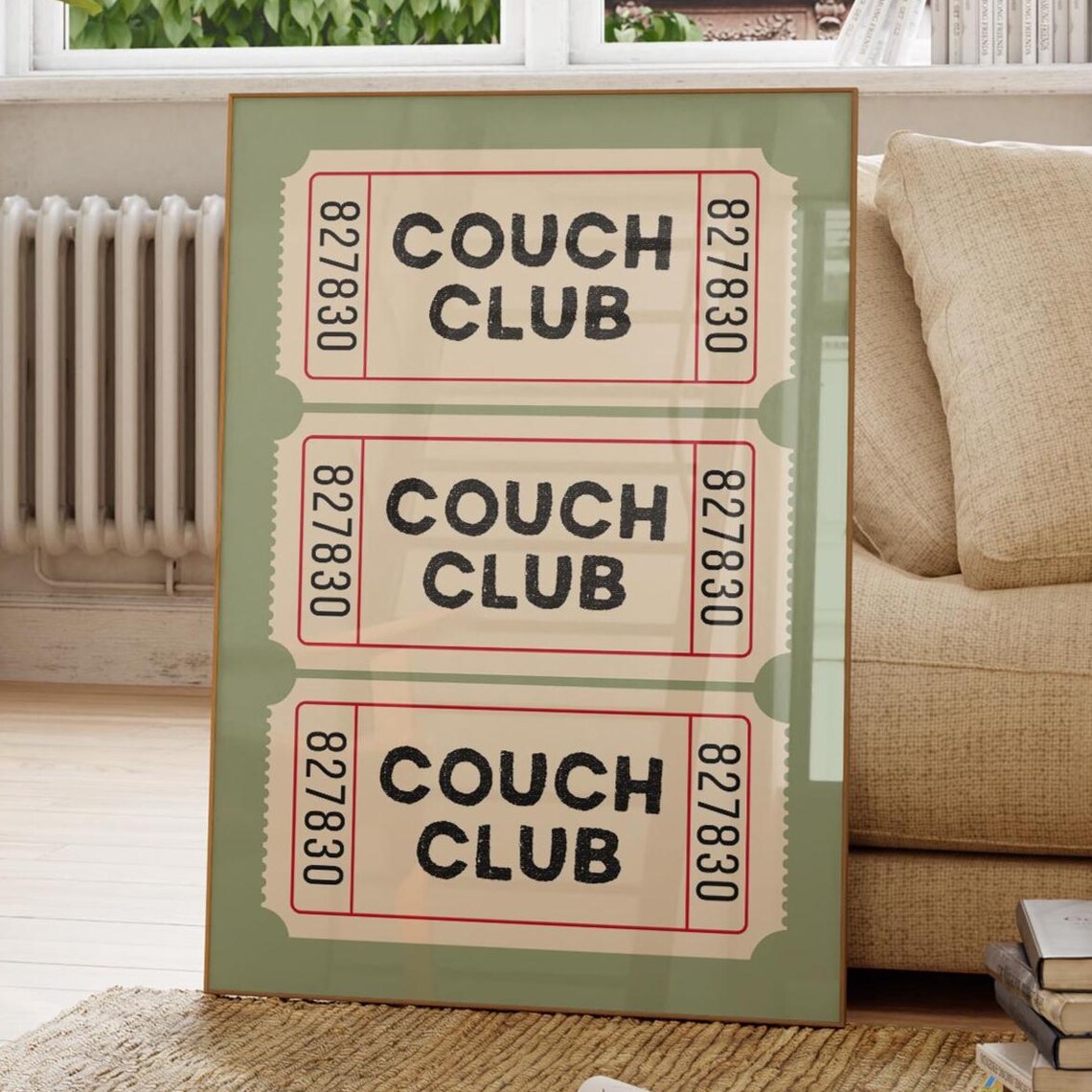 Couch Club Ticket Stub Vintage Poster Print