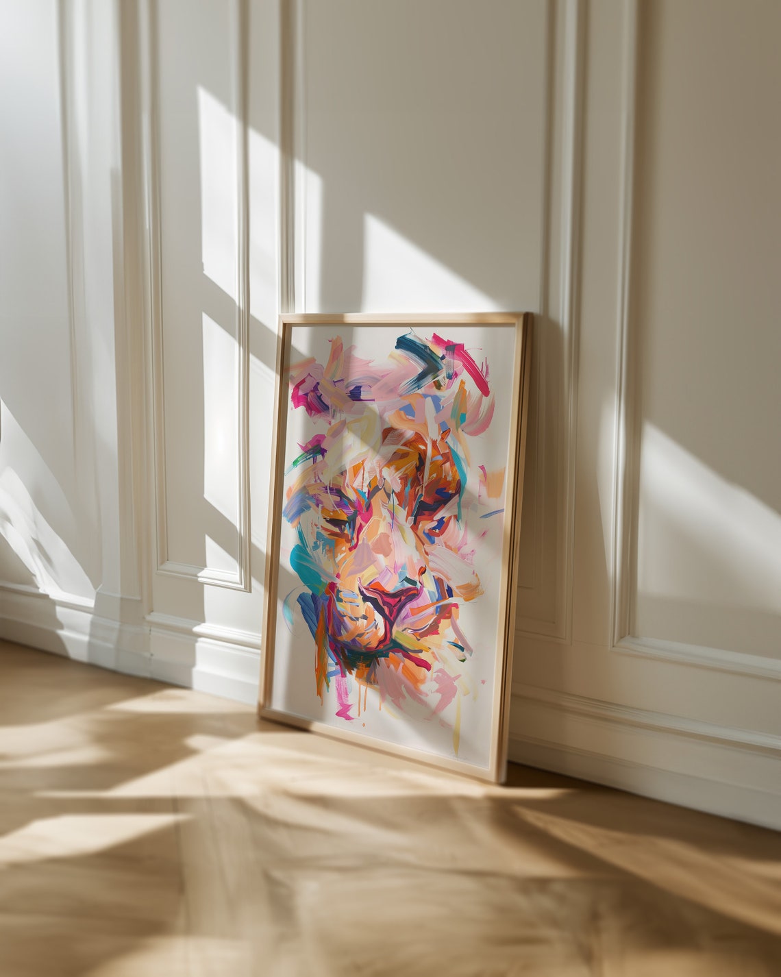 Loose Gestural Tiger in Pastel Brushstrokes Abstract Art Poster - Image 4