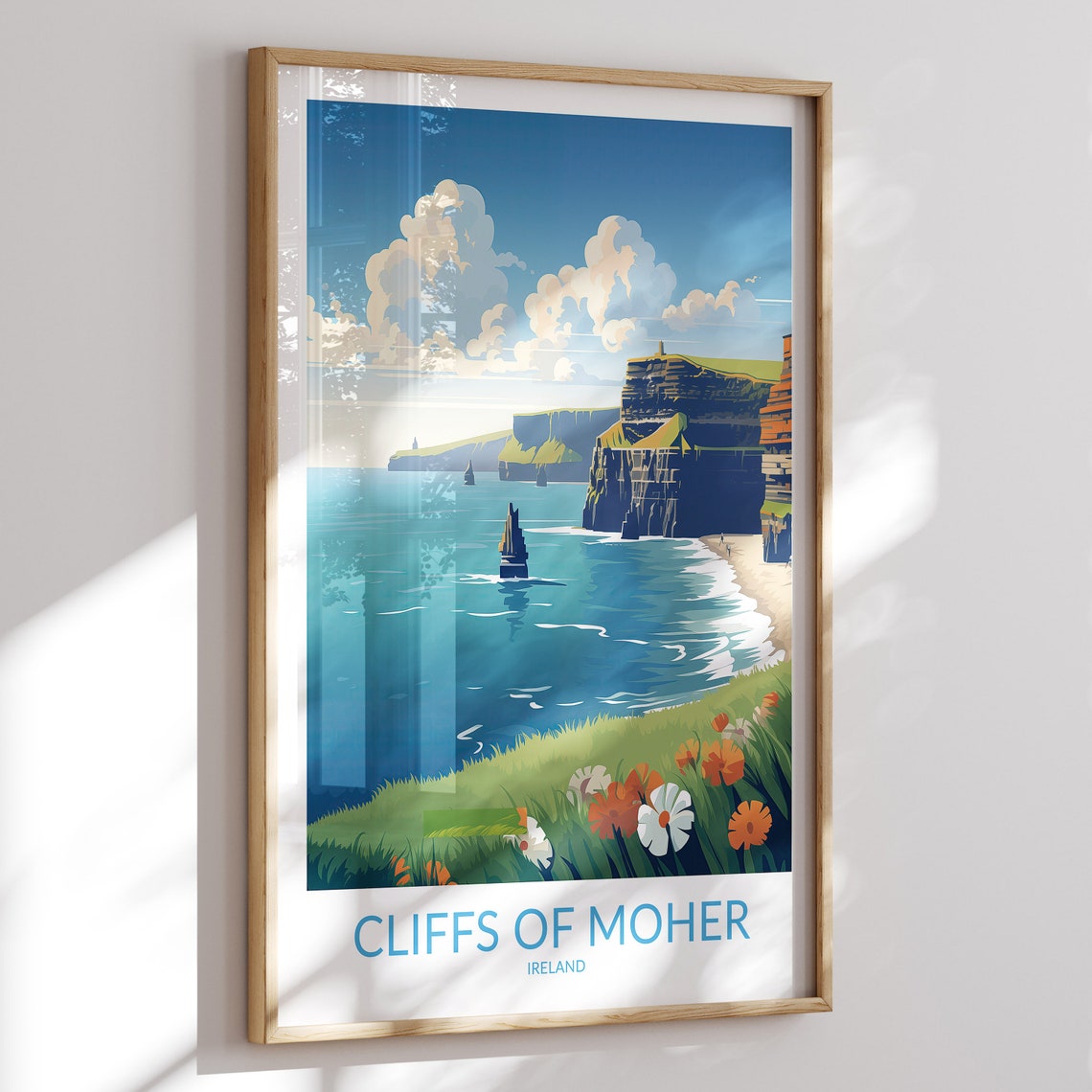 Cliffs of Moher Ireland Dramatic Sea Cliffs Wildflower Poster