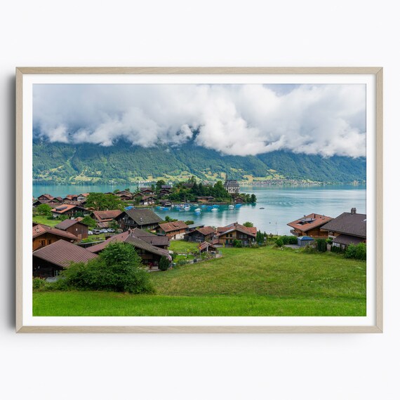 Iseltwald Print Interlaken Brienz Lake Switzerland Swiss Alps Mountain Wall Art Travel Poster Travel Gift Original Photography