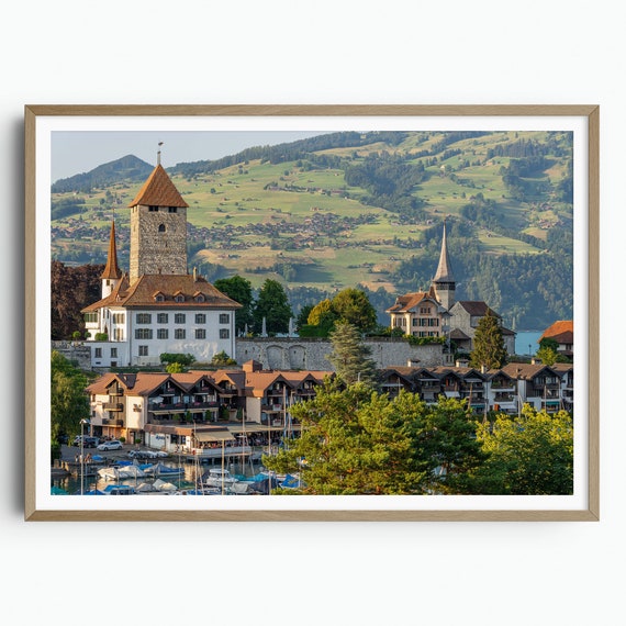Spiez Switzerland Print Castle Thunersee Switzerland Wall Art Travel Print Travel Poster Fine Art Photography Home Decor