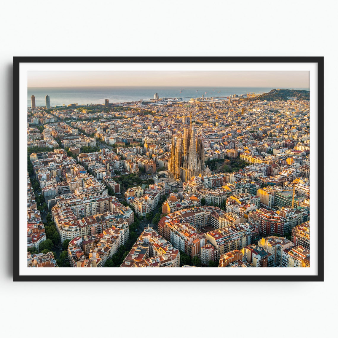 Barcelona Architecture Print Barcelona Skyline Wall Art Sagrada Familia Spain Europe Travel Photography Colorful Art Catalonia
