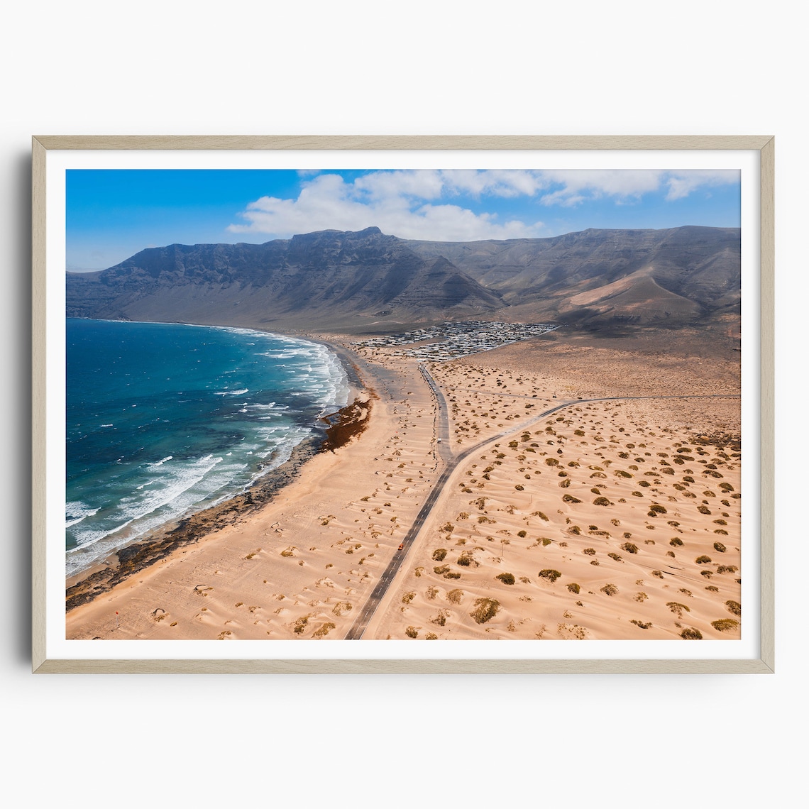 Famara Beach Lanzarote Travel Poster, Canary Islands