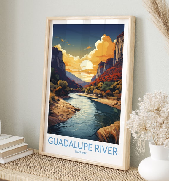 Guadalupe River Print No 6 Guadalupe River Art Print Artwork Travel Gift Texas Guadalupe River Poster Guadalupe River Wall Art