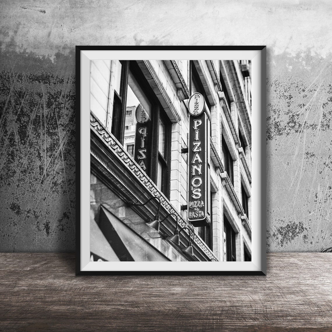 Pizzanos Pizza e Pasta Glowing Vertical Neon Blade Sign Poster - Image 2