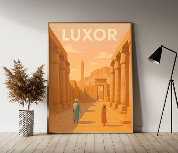 Luxor Karnak Egypt Travel Poster Wall Art Print Vintage Decor