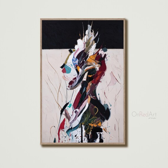 Nocturne Abstract Figure Bold Colorful Brushwork Modern Art Print