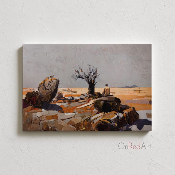 Solitude Of The Mind Abstract Landscape Painting Print Modern Wall Art