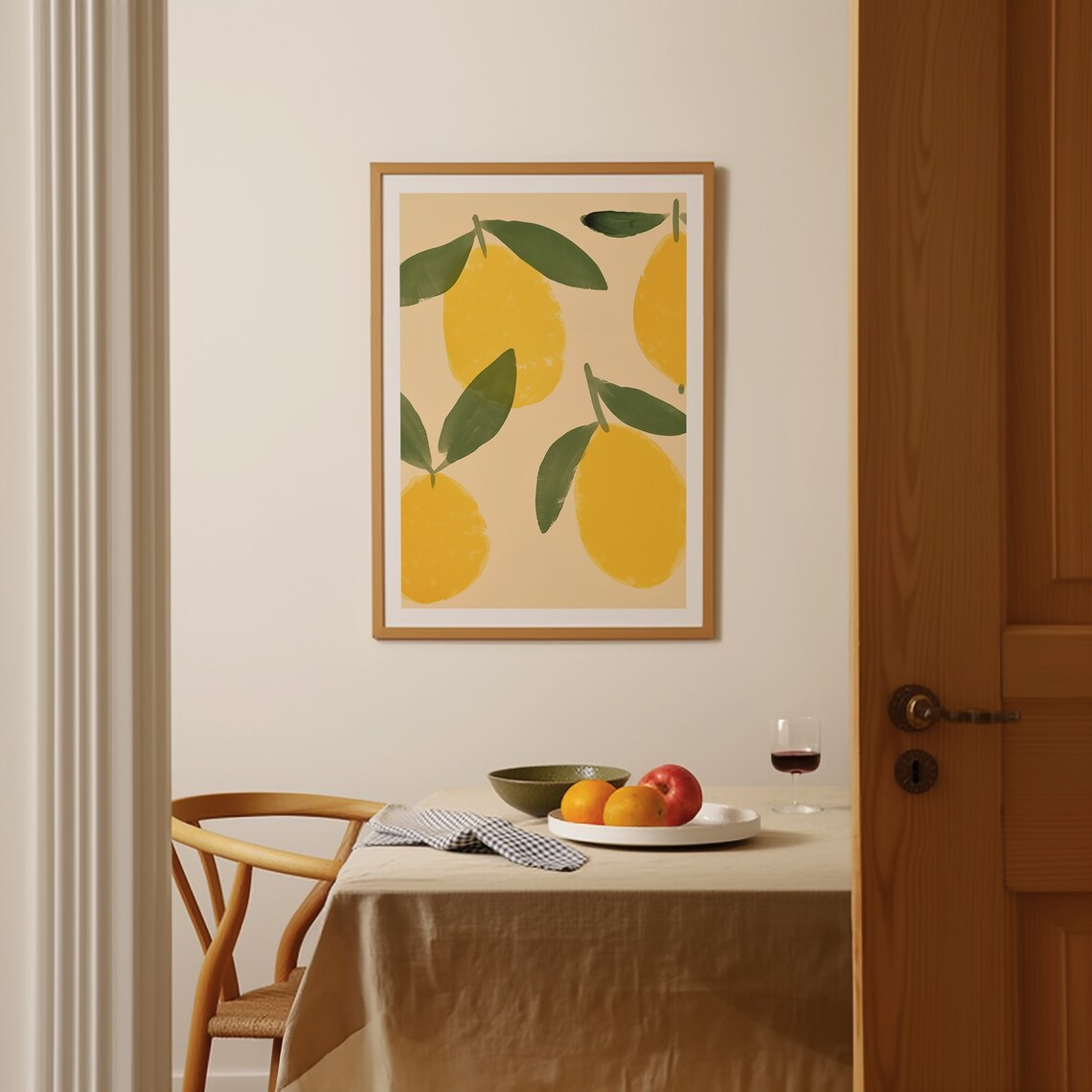 Lemon Art Print, Minimalistic Kitchen Wall Decor - Image 3
