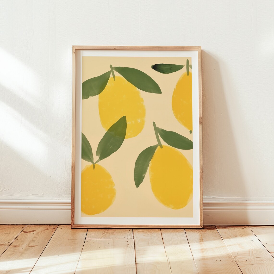 Lemon Art Print, Minimalistic Kitchen Wall Decor