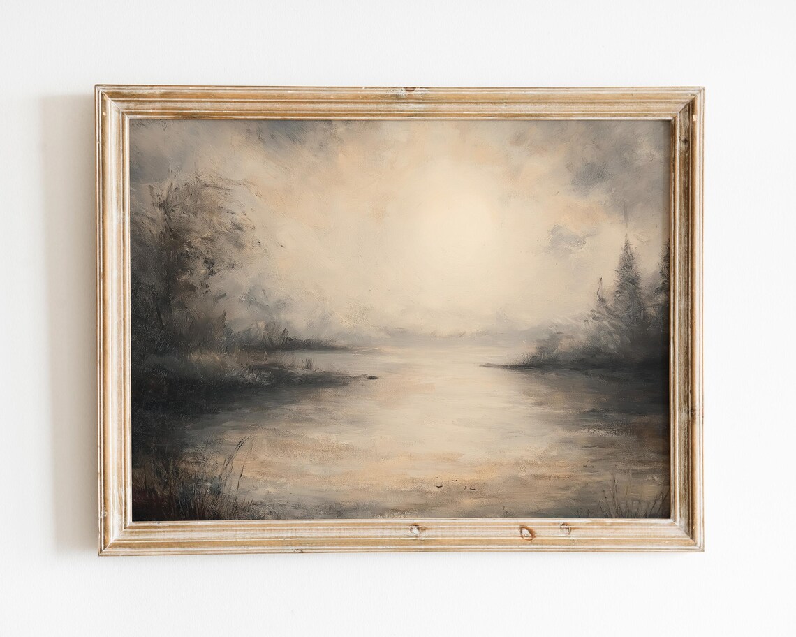 Vintage Moody Forest Landscape Art Print
