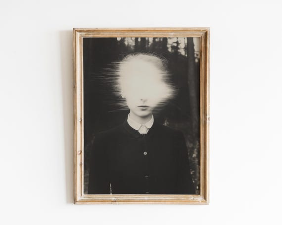 Surreal Forest Portrait, Vintage Art Print