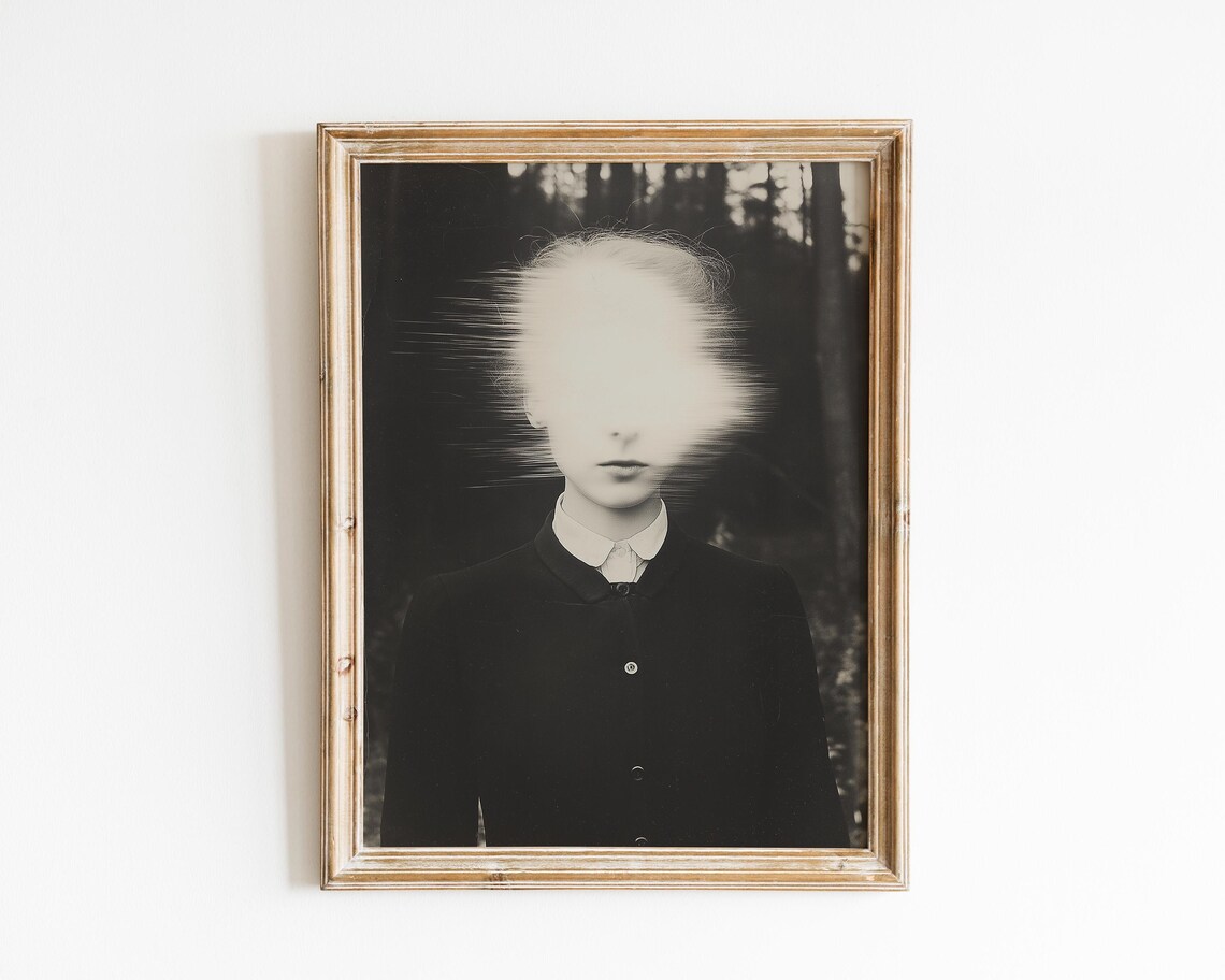 Surreal Forest Portrait, Vintage Art Print