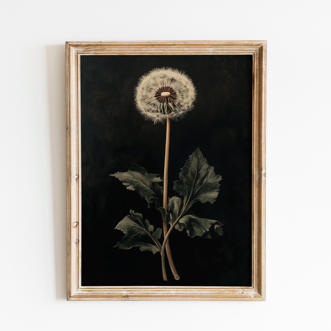 Dandelion Botanical Dark Academia Wall Art Print