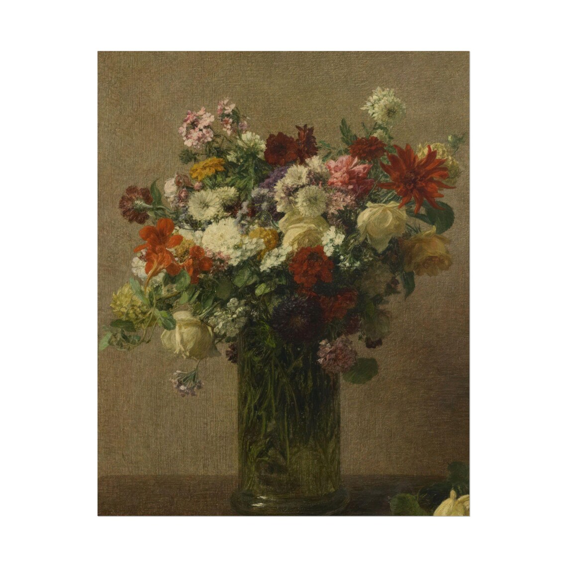 Garden Bouquet in Glass Vase Vintage Floral Oil Painting Poster - Image 6